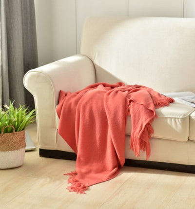 Fringed Knitted Small Blanket Napping Blanket Sofa Blanket null