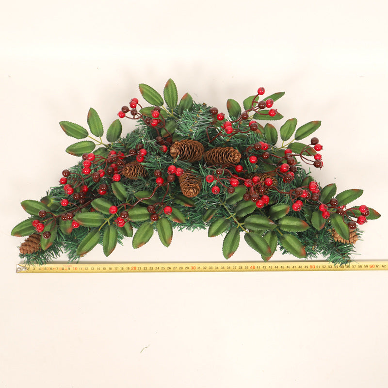 Plastic Simulation Red Berry Christmas Wreath null