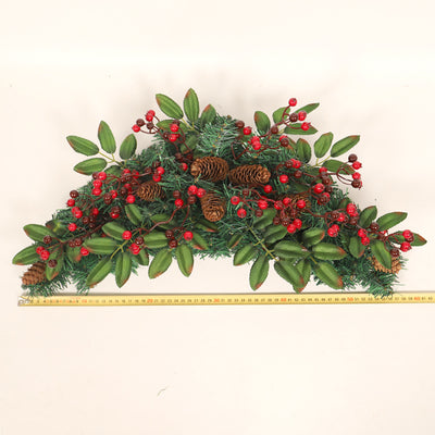 Plastic Simulation Red Berry Christmas Wreath null