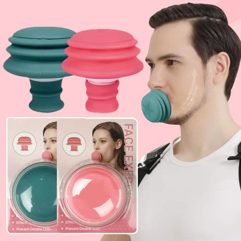 Green Jaw Exerciser,Double Chin Reducer,Facial Yoga for Skin Tighten Firm,Face Exerciser& Jawline Shaper, Jaw Trainer,Facial and Neck Exercise for Women and Men,Double Chin Breathing Exercise Device