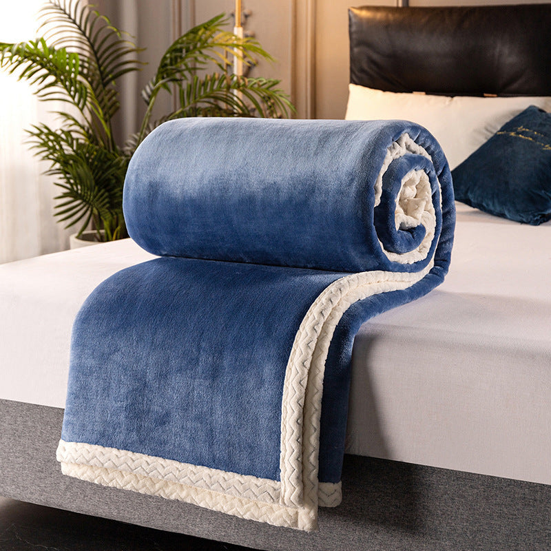 Double fleece blanket fleece blanket thick fleece blanket null