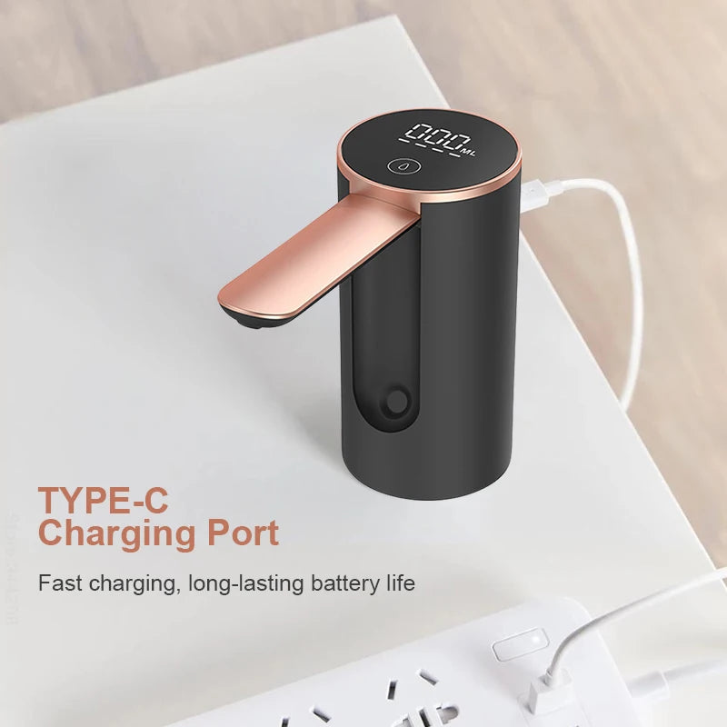 Electric Water Pump Water Dispenser Household Foldable Barreled Water Smart Water Bottle Pump Kitchen Chargeable Suction Device