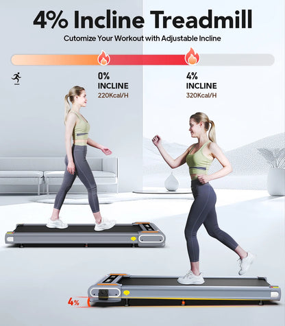 Walking Pad with Incline under Desk Treadmill 2.5HP Electric Treadmill Walking Jogging Machine for Home Office with Remote Control 265Lbs
