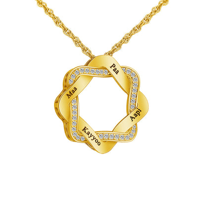 DIY Lettering Square Diamond Wreath Necklace null