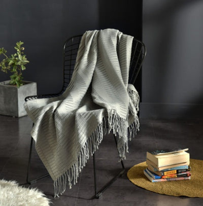 Fringed Knitted Small Blanket Napping Blanket Sofa Blanket null