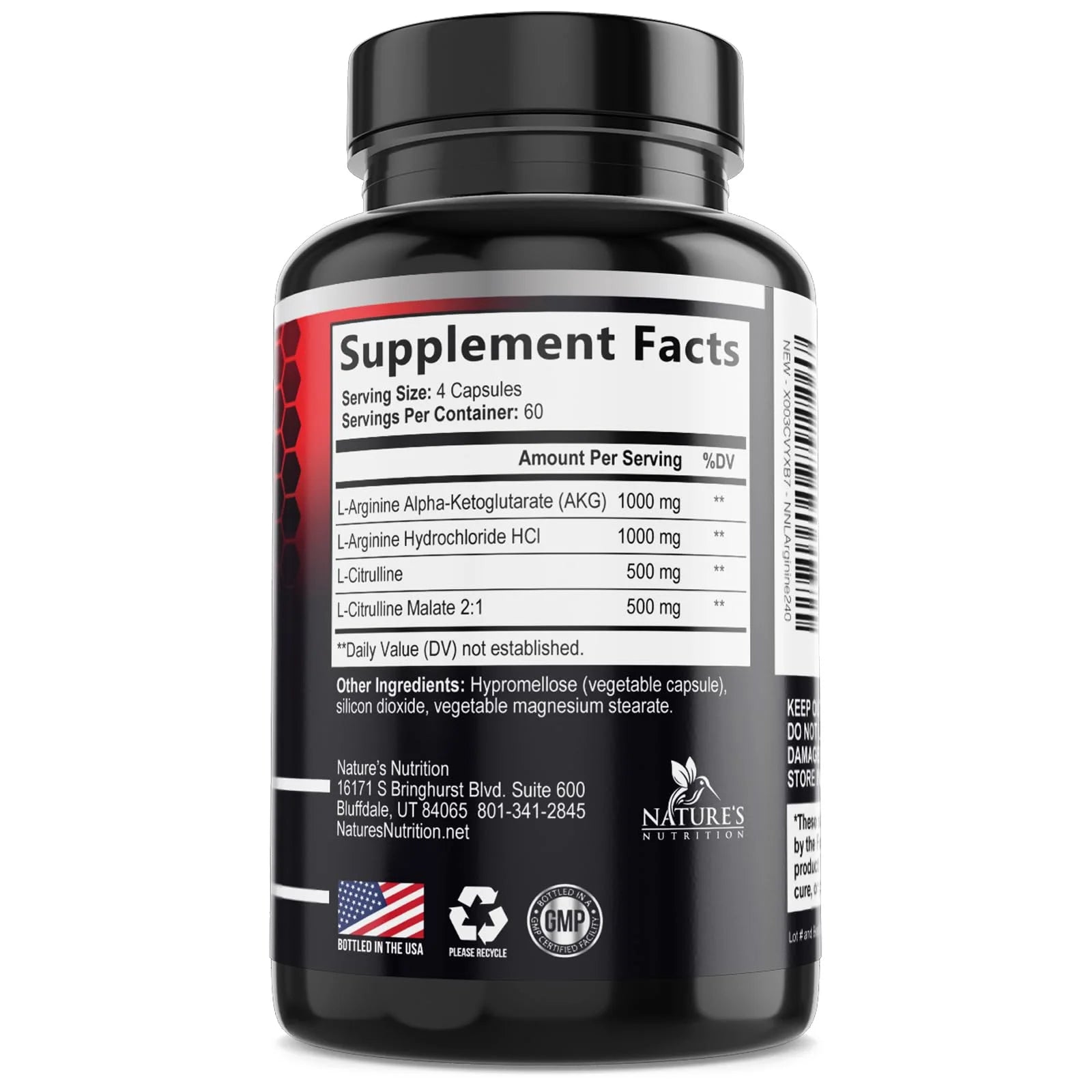 Nitric Oxide Booster Extra Strength - 3X Strength L-Arginine & Citrulline Supplement - Best Nitric Oxide Supplements for Men - Supports Muscle, Heart Health, Energy - Bottled in USA - 240 Capsules