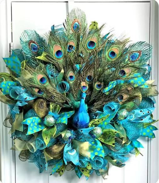 Peacock Wreath Home Decoration Door Hanging null