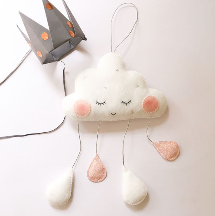 Cloud Ornaments Felt Raindrop Cloud Ornaments null