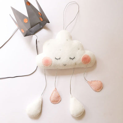 Cloud Ornaments Felt Raindrop Cloud Ornaments null