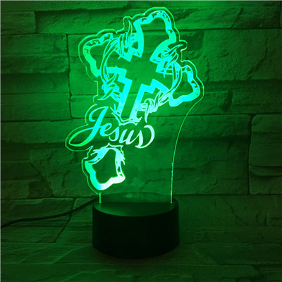 Cross colorful lights null