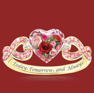 Gem Rose Heart Wreath Engagement Ring null