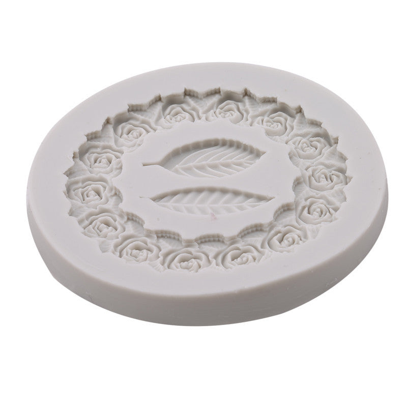 Rose Wreath Leaf Wreath Silicone Fondant Mould null