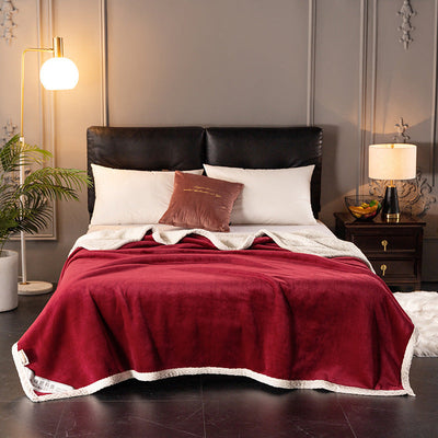 Double fleece blanket fleece blanket thick fleece blanket null
