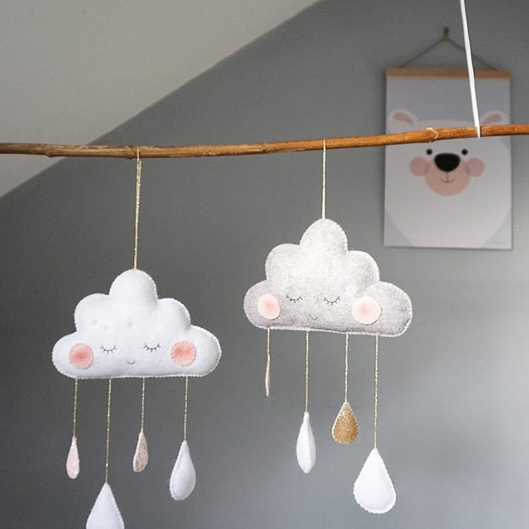 Cloud Ornaments Felt Raindrop Cloud Ornaments null