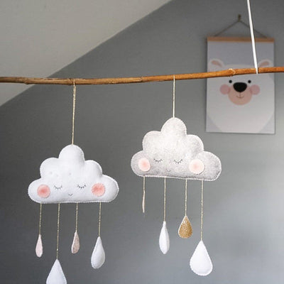 Cloud Ornaments Felt Raindrop Cloud Ornaments null