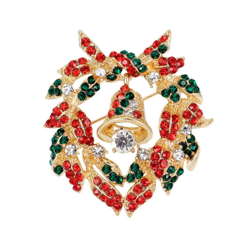 European And American Christmas Wreath Brooch null