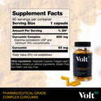 Pharmaceutical-Grade Turmeric Curcumin Capsules | Turmeric Capsules and Curcumin Supplements for Immune Support | Natural Joint Support Turmeric Herbal Supplements 400 Mg