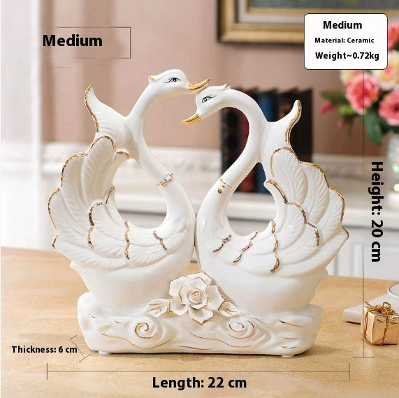 Swan Ornaments Ceramic Home Accessories Ornaments null