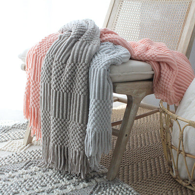 Nordic Knitted Blanket Woolen Blanket Blanket Bubble Blanket Sofa Blanket null