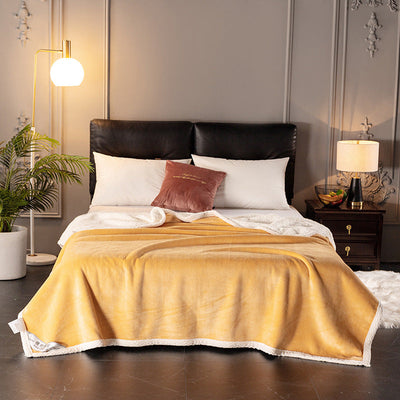 Double fleece blanket fleece blanket thick fleece blanket null