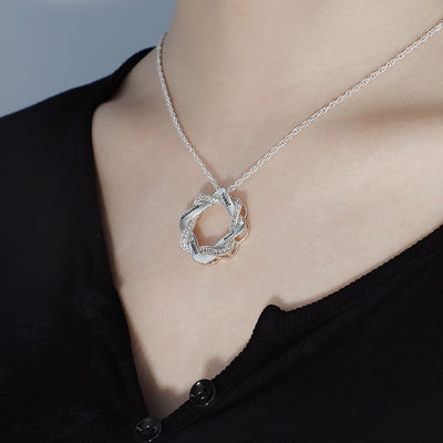 DIY Lettering Square Diamond Wreath Necklace null