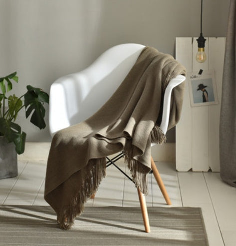 Fringed Knitted Small Blanket Napping Blanket Sofa Blanket null