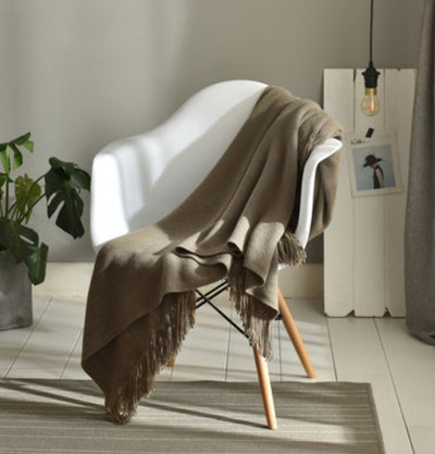 Fringed Knitted Small Blanket Napping Blanket Sofa Blanket null