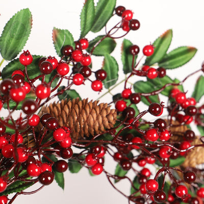 Plastic Simulation Red Berry Christmas Wreath null