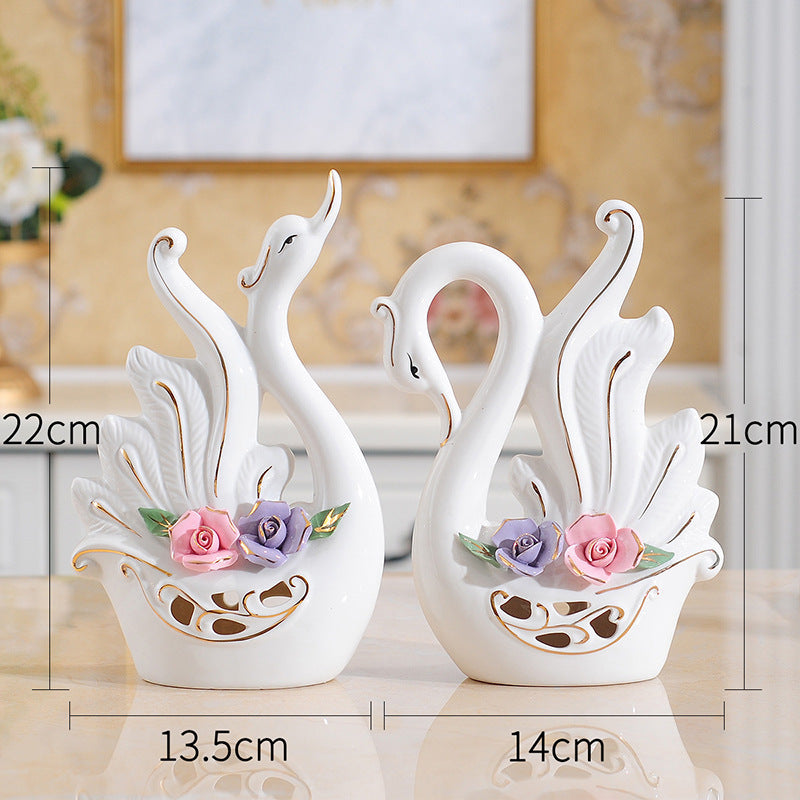 Swan Ornaments Ceramic Home Accessories Ornaments null