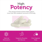 Magnesium Citrate 200 Mg Capsules, Advanced Magnesium Supplements for Muscle & Nerve Health, Bioactive Magnesium, 250 Capsules