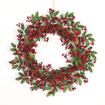Plastic Simulation Red Berry Christmas Wreath null
