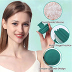 Green Jaw Exerciser,Double Chin Reducer,Facial Yoga for Skin Tighten Firm,Face Exerciser& Jawline Shaper, Jaw Trainer,Facial and Neck Exercise for Women and Men,Double Chin Breathing Exercise Device