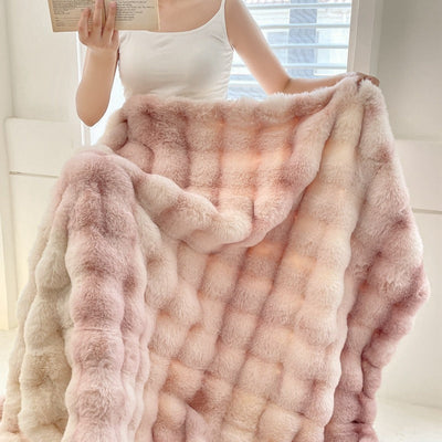 Foreign Trade Rabbit Blanket Fur Rabbit Velvet Blanket High Luxury Rabbit Velvet Blanket Blanket Pillow Winter Velvet Blanket null