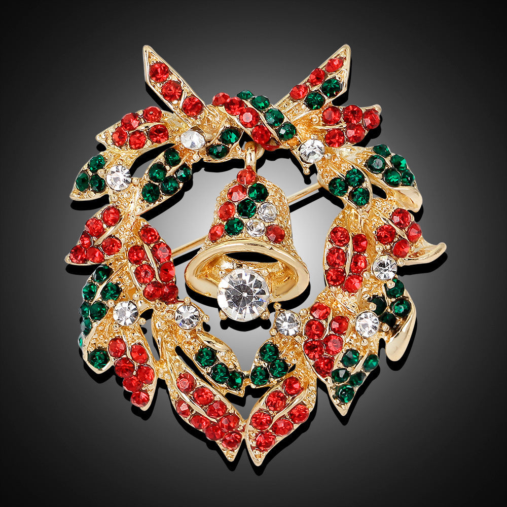 European And American Christmas Wreath Brooch null