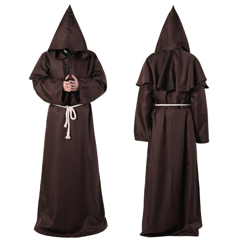 Halloween Costume Medieval Friar Wizard Costume null