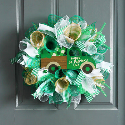 Shamrock Ribbon Wreath Irish Festival Pendant Ornament null