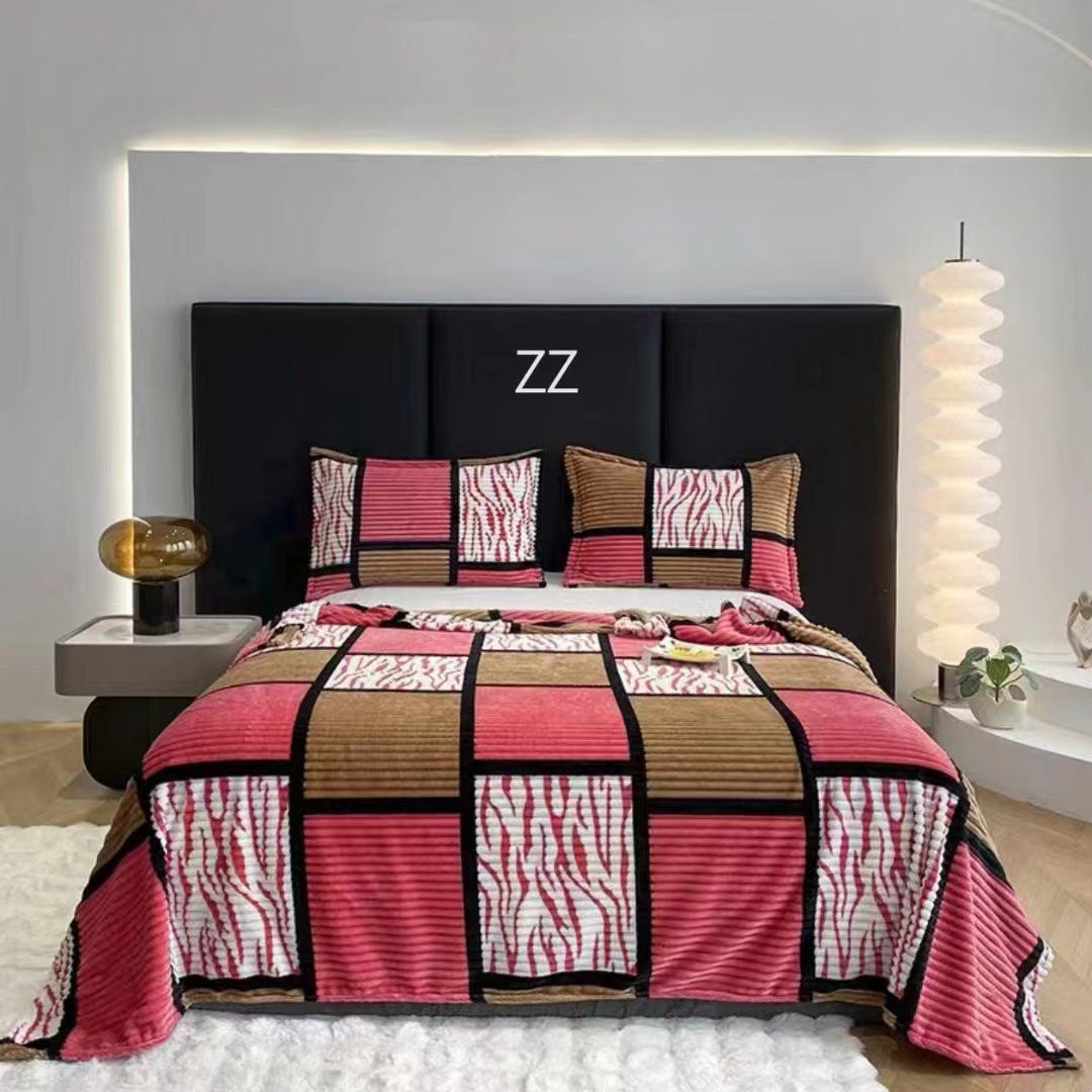 Flannel Blanket Summer Warm Air Conditioning Blanket Nap Blanket null