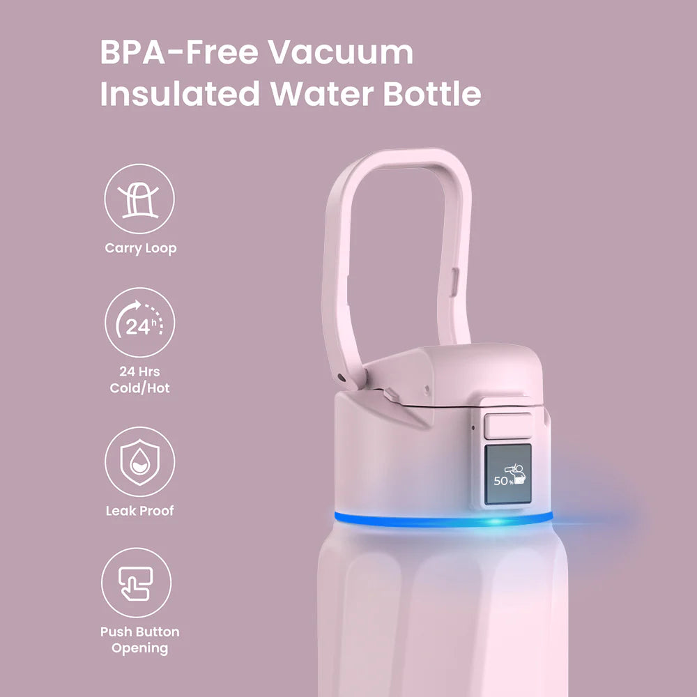 Waterh Boost Smart Water Bottle: 32 Oz Hydration Tracker with APP & Insulation