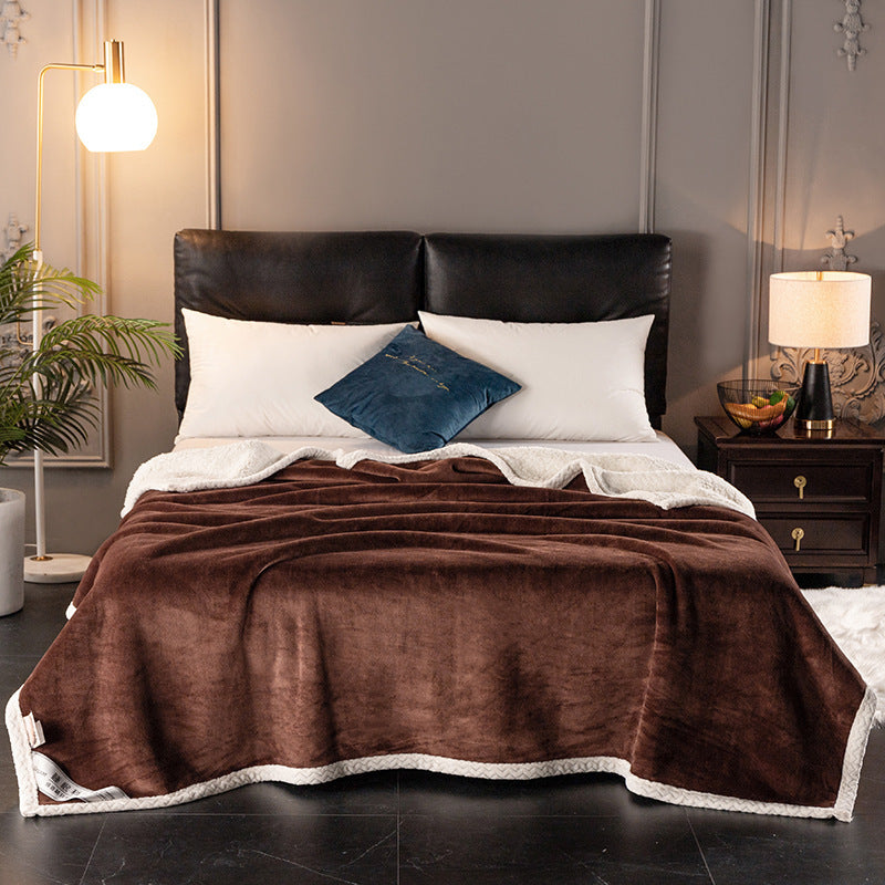 Double fleece blanket fleece blanket thick fleece blanket null