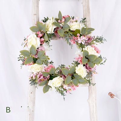 Grass Ring Eucalyptus  Leaves Peony Sun Wreath null