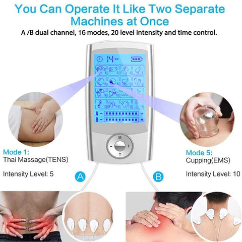 Electric EMS Muscle Stimulator 16-ModeTens Acupuncture Face BodyMassagerDigital Therapy HeraldMassage ToolElectrostimulator Dig Deep Fitness