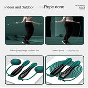 Cordless Electronic Jumping Rope Counting Speed Skipping Counter Gym Fitness Crossfit Skipping Smart Jump Rope with LCD Screen Dig Deep Fitness
