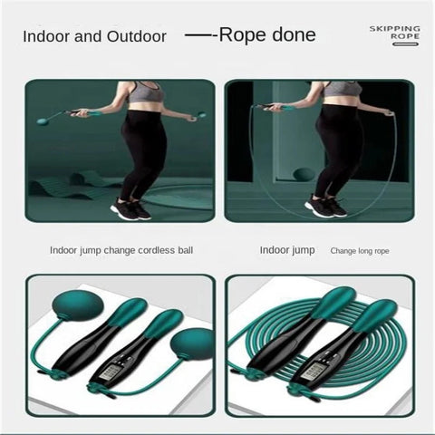 Cordless Electronic Jumping Rope Counting Speed Skipping Counter Gym Fitness Crossfit Skipping Smart Jump Rope with LCD Screen Dig Deep Fitness