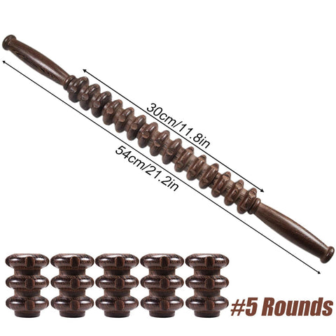 Muscle Roller, Wood Muscle Roller Stick with Trigger Points, Body Muscle Massager Roller for Back Leg, Relieve Muscle Soreness Dig Deep Fitness