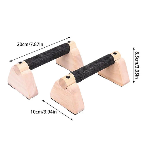 Wood Calisthenics Bar Solid Wood Parallettes Push-Up Bar for Home Gym Floor Workouts Bodyweight Training Dig Deep Fitness