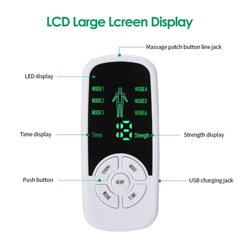 EMS Electric Muscle Therapy Stimulator 6 Modes Tens Unit Machine Meridian Physiotherapy Pulse Abdominal Prostate Body Massager Dig Deep Fitness