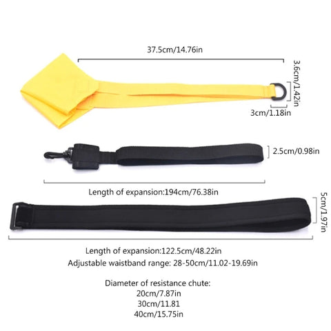 Swim Parachute Swim Resistance Belt Strength Training Exerciser Belts Drag Parachute Trainer For Children Adults Dig Deep Fitness