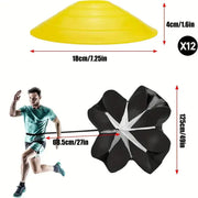 1set Football Soccer Training Equipment Fitness Speed Training Resistant Parachute Chute Running Umbrella Dig Deep Fitness