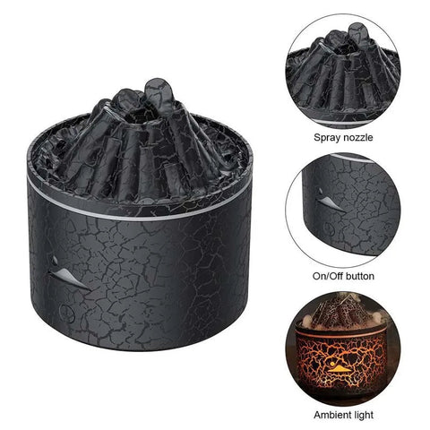 Aromatherapy Essential Oil Diffuser 180Ml Cool Mist Diffuser/Humidifier Flame & Volcano 2 Mist Mode For Bedroom Office Gift Dig Deep Fitness