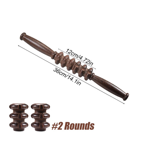 Muscle Roller, Wood Muscle Roller Stick with Trigger Points, Body Muscle Massager Roller for Back Leg, Relieve Muscle Soreness Dig Deep Fitness